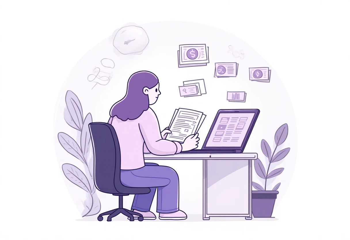 Personal finance decisions at a desk
