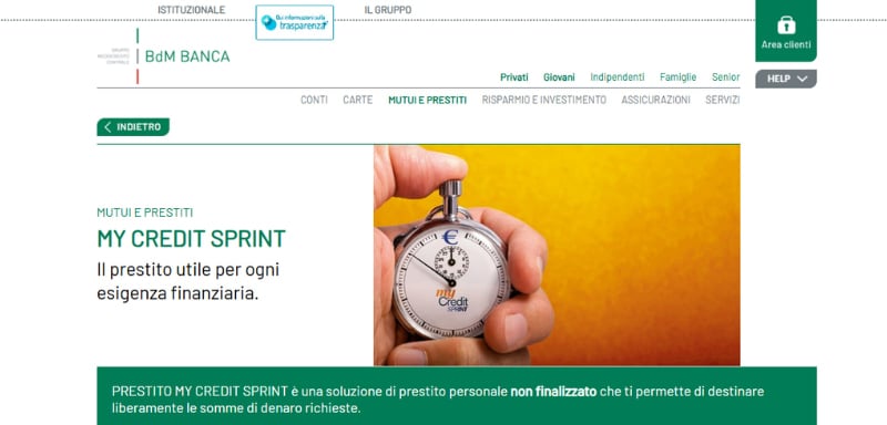 BDM Banca Prestito My Credit Sprint