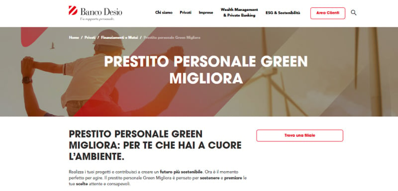 Banco Desio Prestito Personale Green Migliora